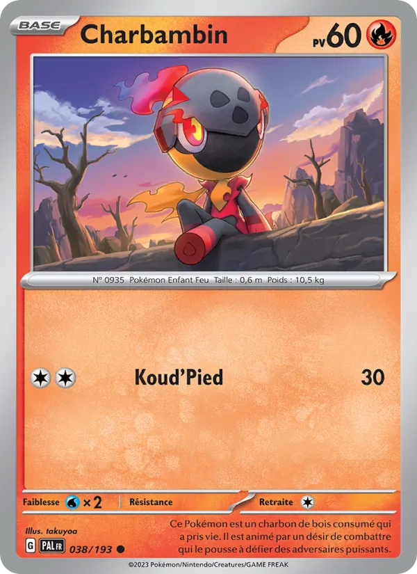 Carte Pokémon Charbambin de l'extension Évolutions à Paldea