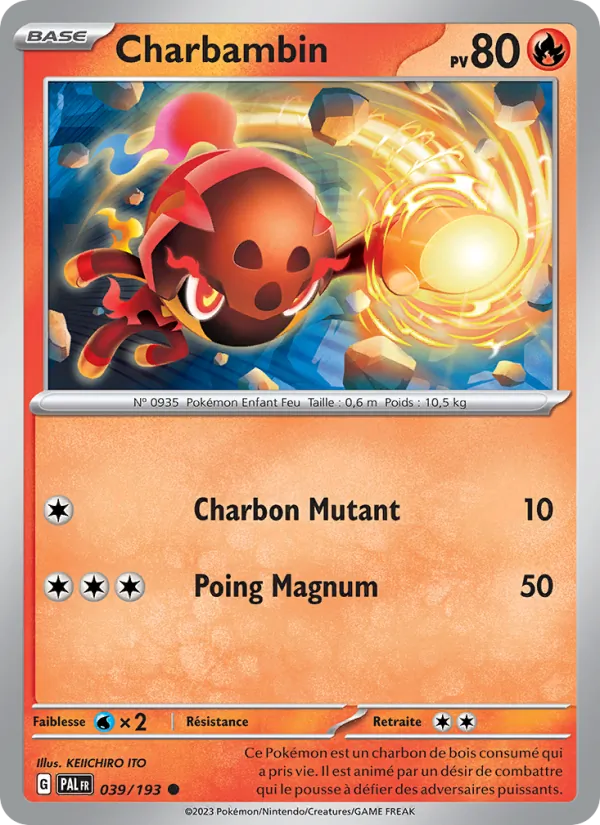 Carte Pokémon Charbambin de l'extension Évolutions à Paldea