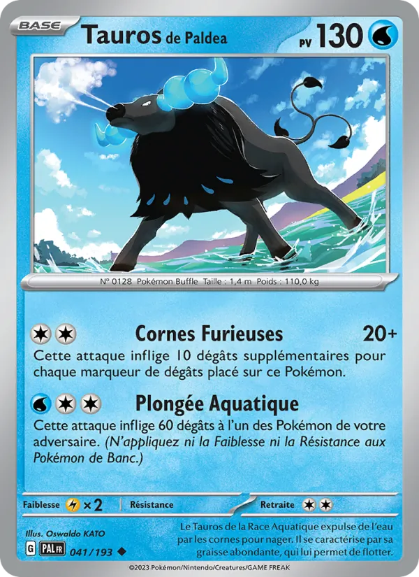 Carte Pokémon Tauros de Paldea de l'extension Évolutions à Paldea