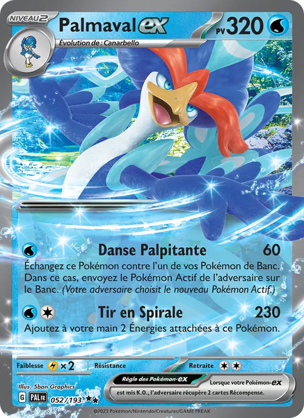 Carte Pokémon Palmaval-ex de l'extension Évolutions à Paldea
