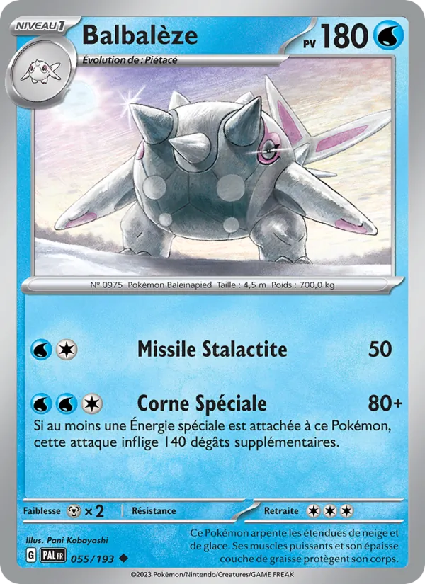 Carte Pokémon Balbalèze de l'extension Évolutions à Paldea