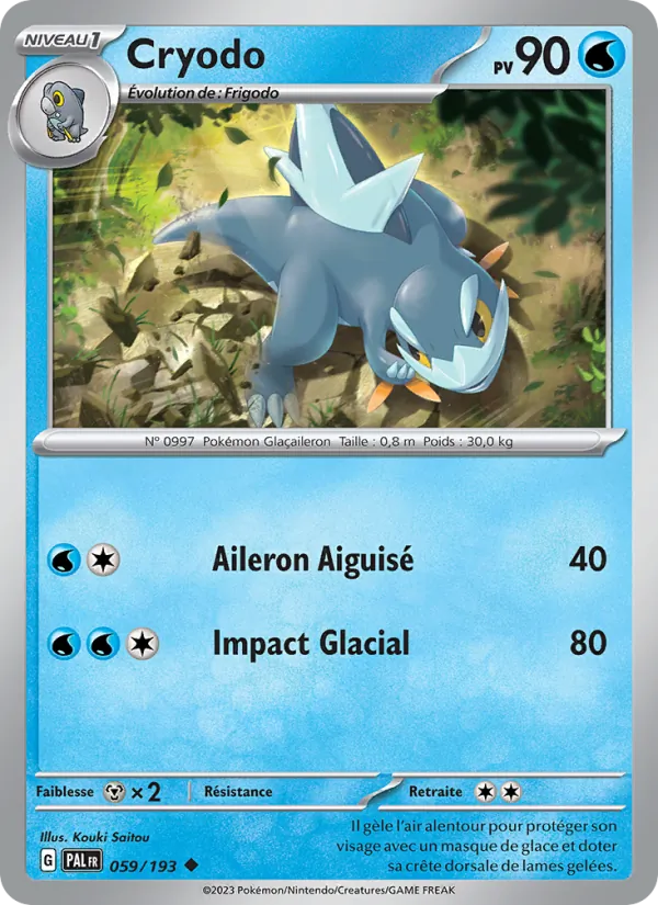 Carte Pokémon Cryodo de l'extension Évolutions à Paldea