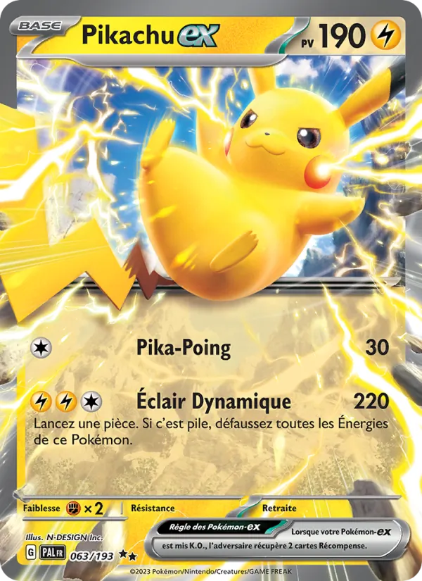 Carte Pokémon Pikachu-ex de l'extension Évolutions à Paldea