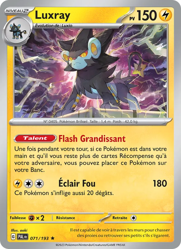 Carte Pokémon Luxray de l'extension Évolutions à Paldea
