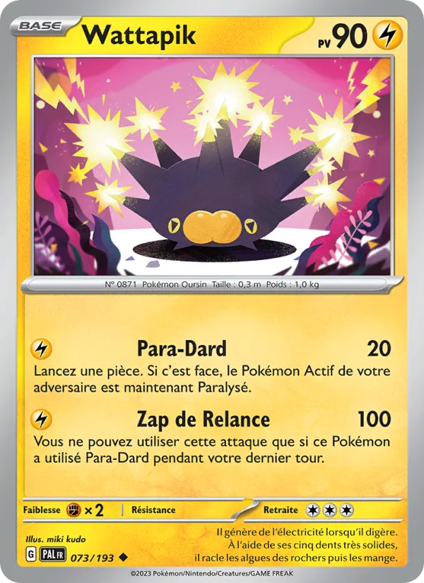 Carte Pokémon Wattapik de l'extension Évolutions à Paldea