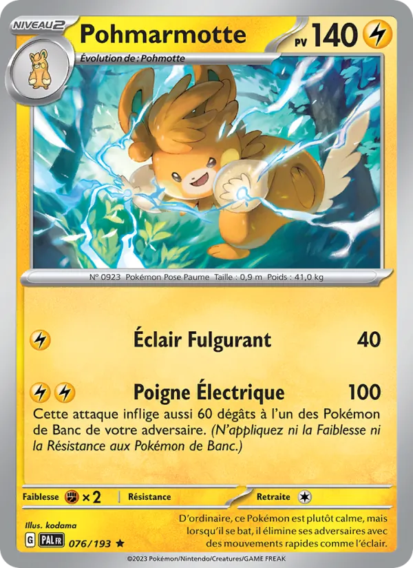 Carte Pokémon Pohmarmotte de l'extension Évolutions à Paldea