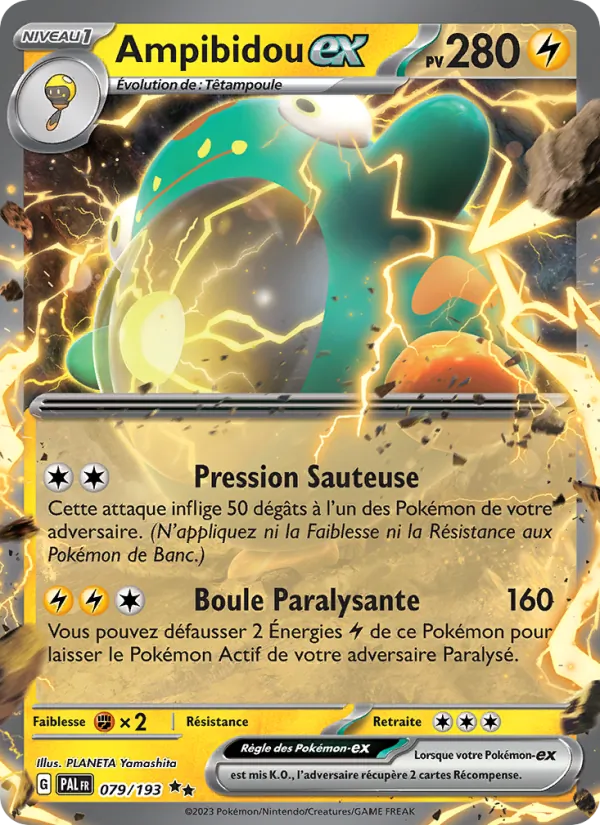 Carte Pokémon Ampibidou-ex de l'extension Évolutions à Paldea