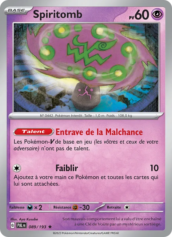 Carte Pokémon Spiritomb de l'extension Évolutions à Paldea