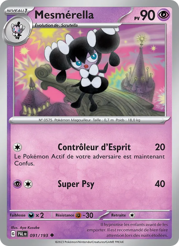 Carte Pokémon Mesmérella de l'extension Évolutions à Paldea