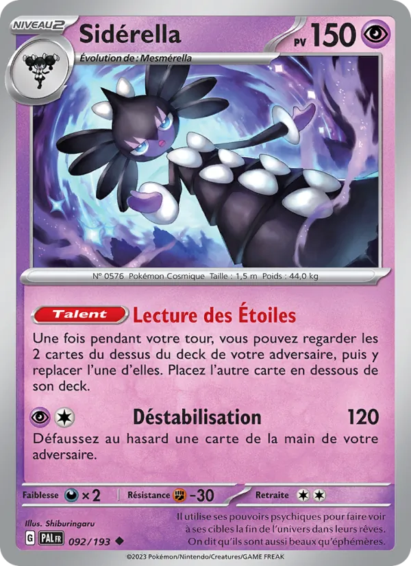 Carte Pokémon Sidérella de l'extension Évolutions à Paldea