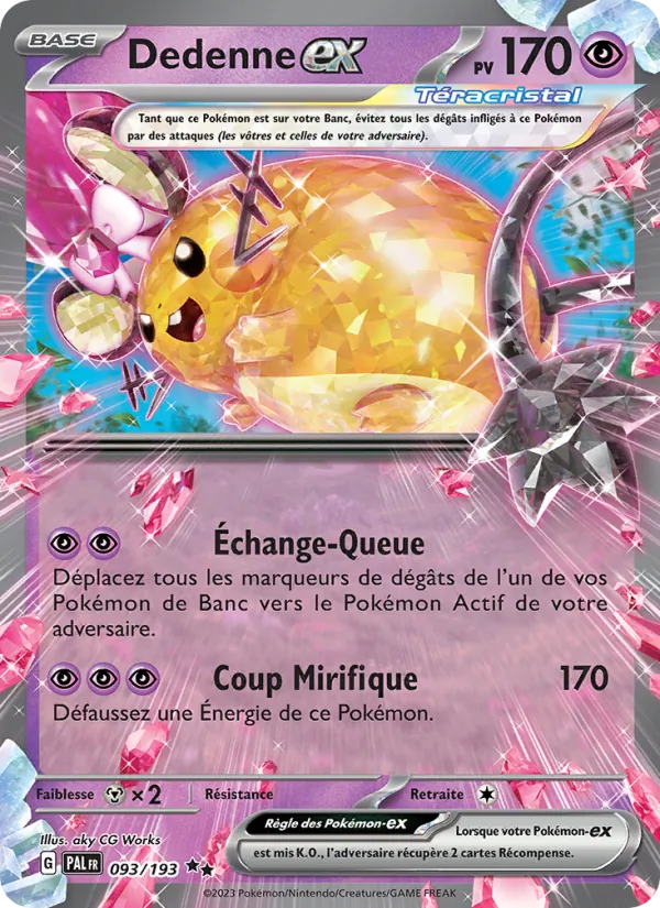 Carte Pokémon Dedenne-ex de l'extension Évolutions à Paldea