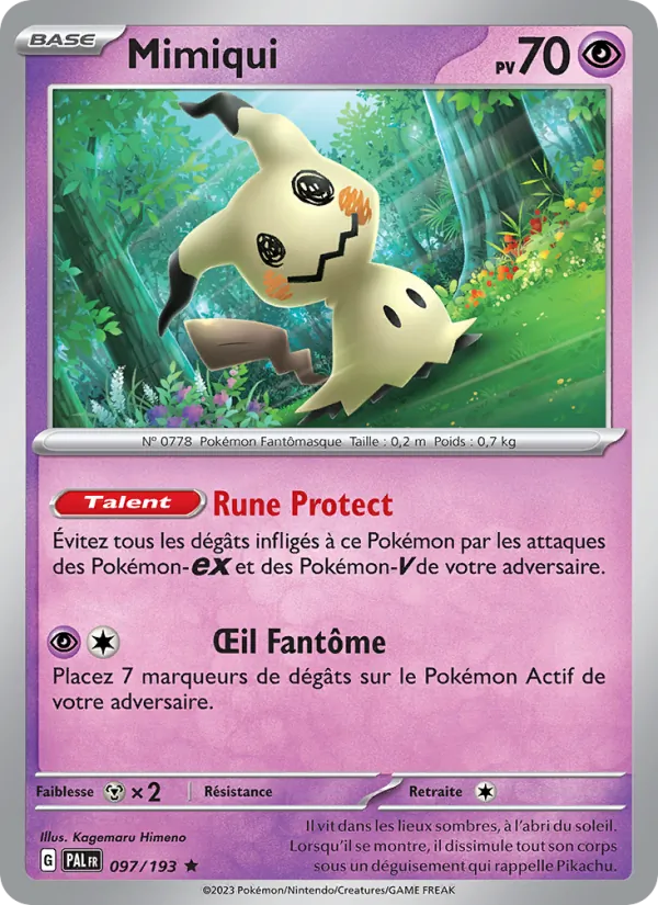 Carte Pokémon Mimiqui de l'extension Évolutions à Paldea