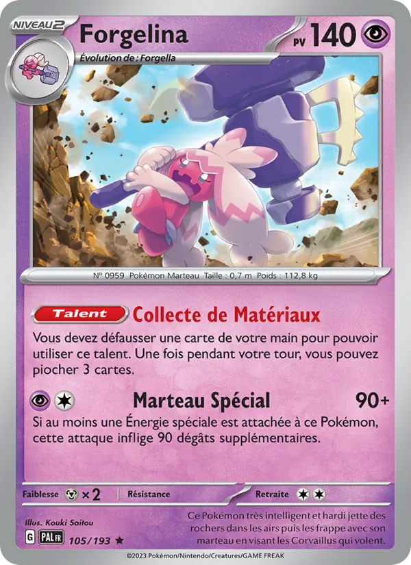 Carte Pokémon Forgelina de l'extension Évolutions à Paldea