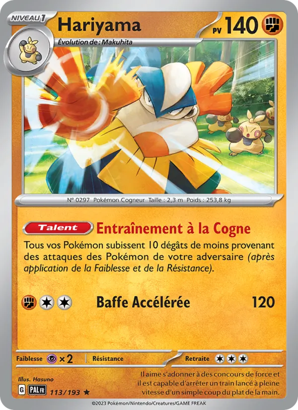 Carte Pokémon Hariyama de l'extension Évolutions à Paldea