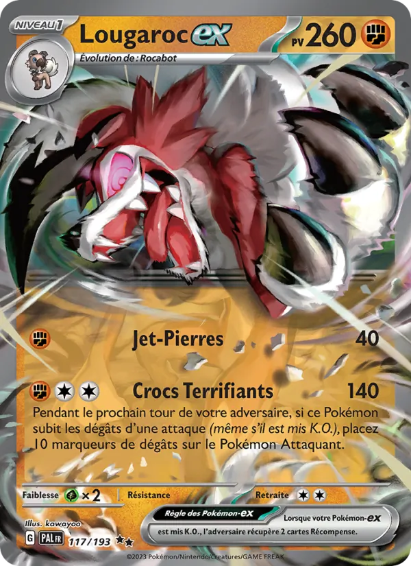Carte Pokémon Lougaroc-ex de l'extension Évolutions à Paldea