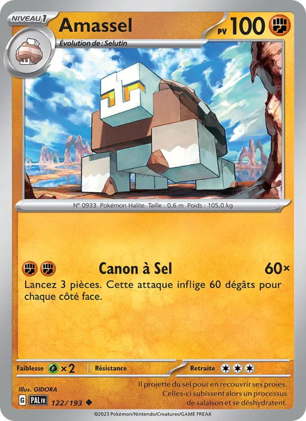 Carte Pokémon Amassel de l'extension Évolutions à Paldea