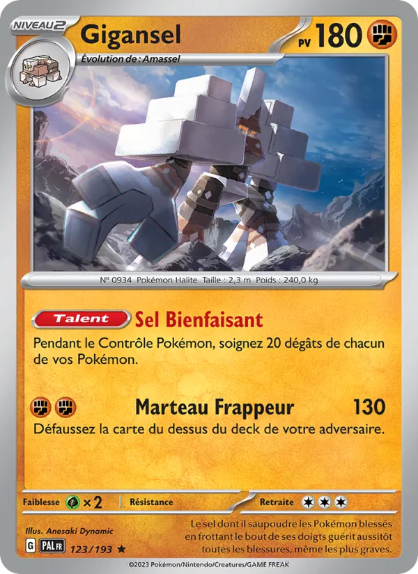 Carte Pokémon Gigansel de l'extension Évolutions à Paldea
