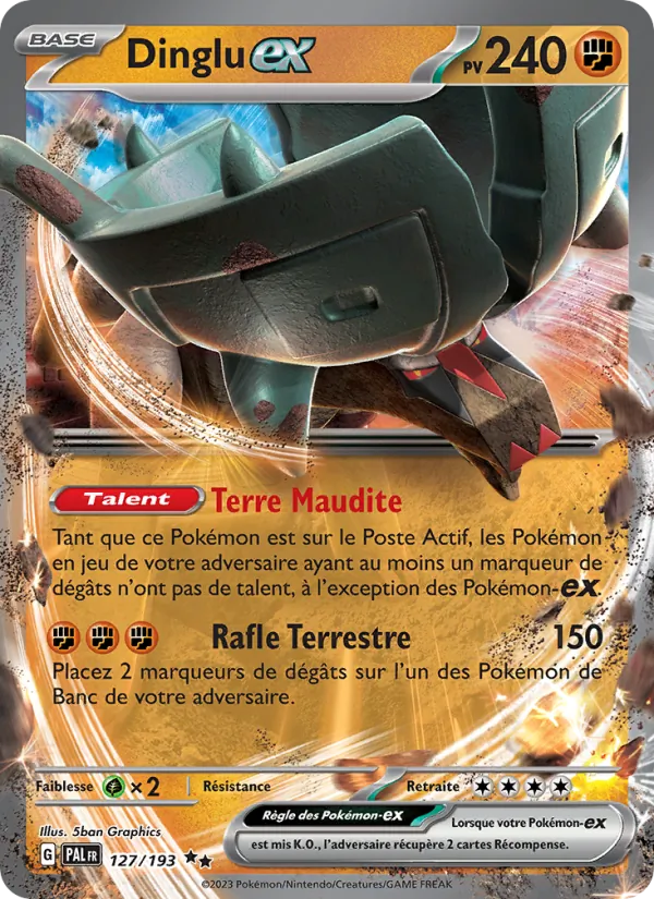 Carte Pokémon Dinglu-ex de l'extension Évolutions à Paldea