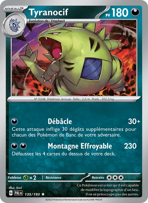 Carte Pokémon Tyranocif de l'extension Évolutions à Paldea