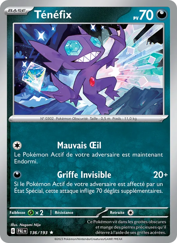 Carte Pokémon Ténéfix de l'extension Évolutions à Paldea