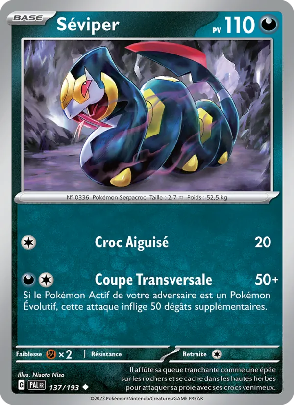 Carte Pokémon Séviper de l'extension Évolutions à Paldea