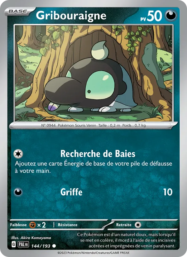 Carte Pokémon Gribouraigne de l'extension Évolutions à Paldea