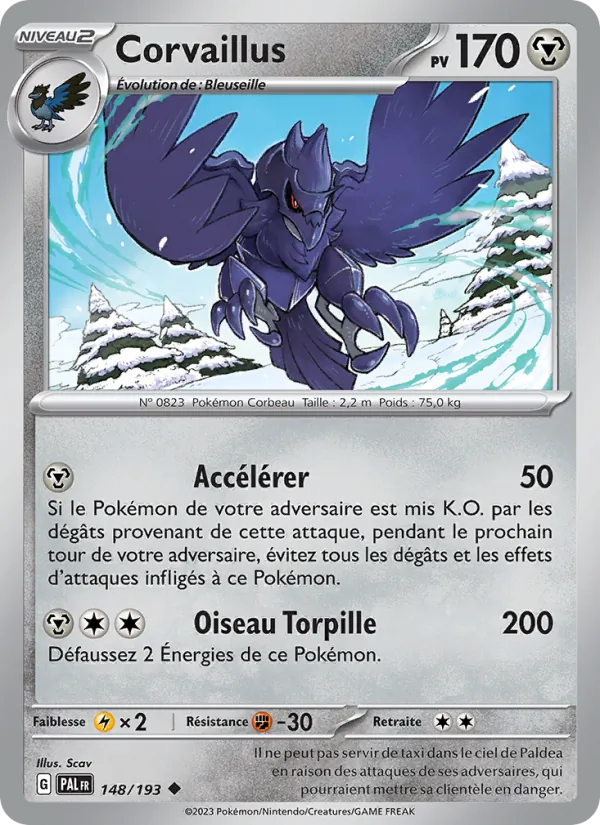 Carte Pokémon Corvaillus de l'extension Évolutions à Paldea