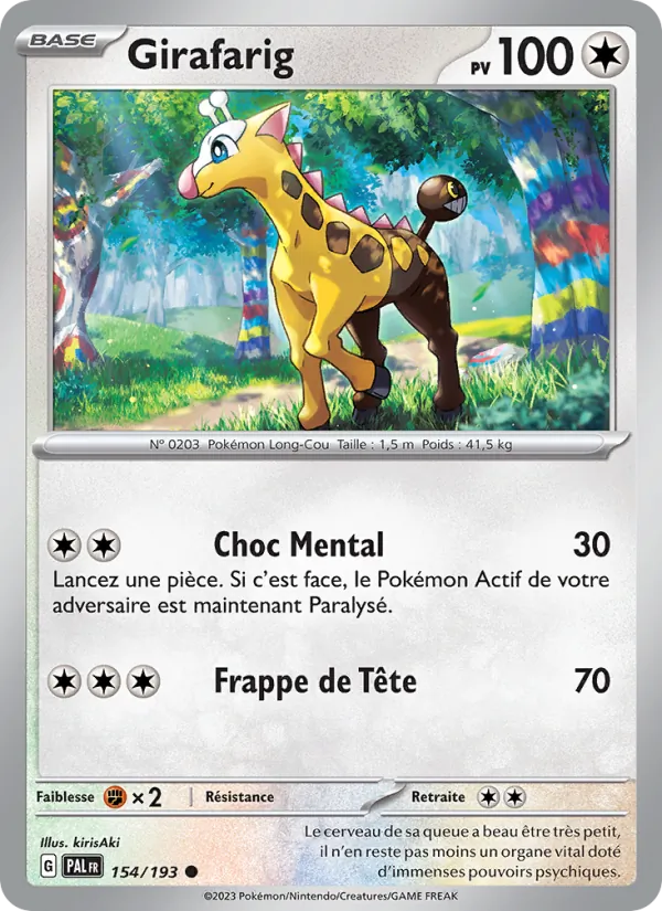 Carte Pokémon Girafarig de l'extension Évolutions à Paldea