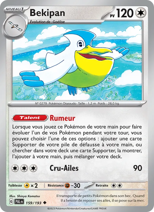 Carte Pokémon Bekipan de l'extension Évolutions à Paldea