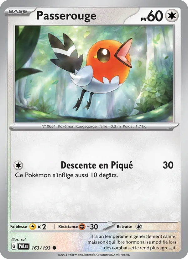 Carte Pokémon Passerouge de l'extension Évolutions à Paldea
