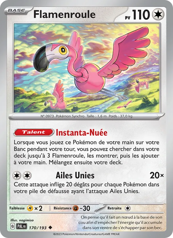 Carte Pokémon Flamenroule de l'extension Évolutions à Paldea