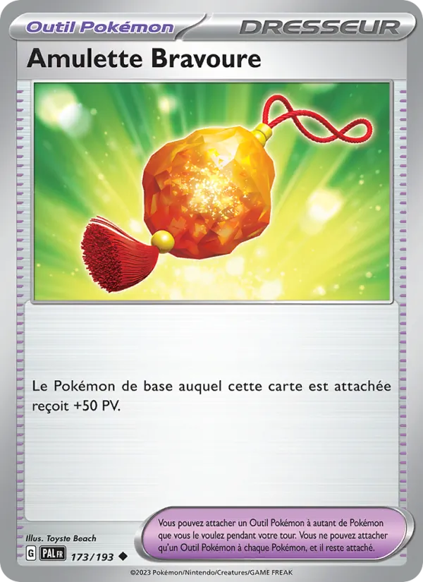 Carte Pokémon Amulette Bravoure de l'extension Évolutions à Paldea