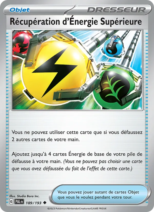 Carte Pokémon Récupération d'Énergie Supérieure de l'extension Évolutions à Paldea