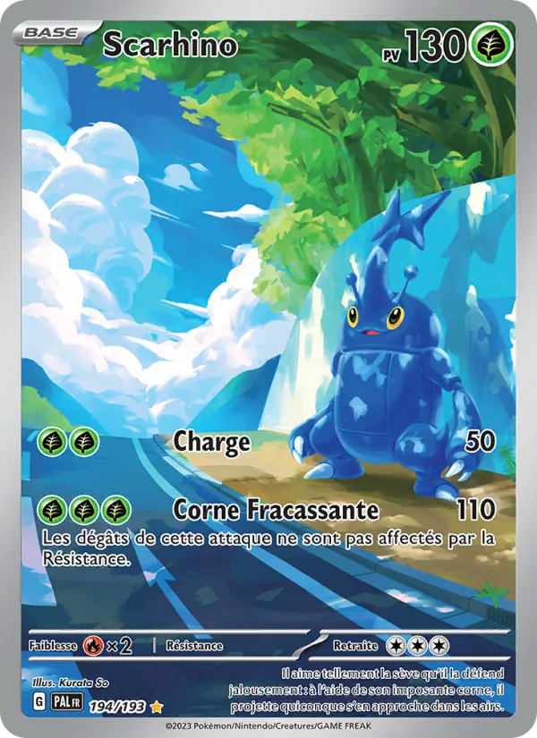 Carte Pokémon Scarhino de l'extension Évolutions à Paldea
