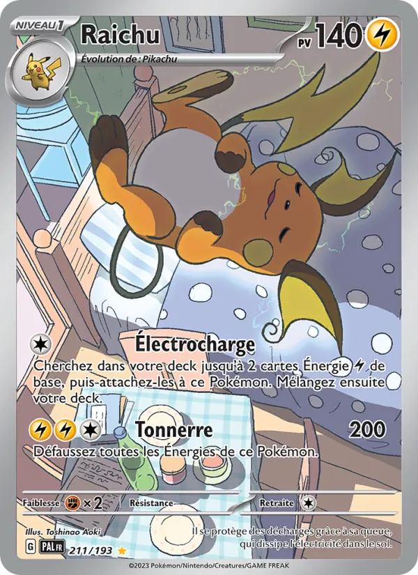 Carte Pokémon Raichu de l'extension Évolutions à Paldea