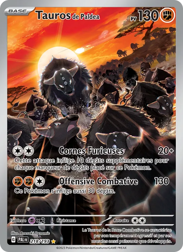 Carte Pokémon Tauros de Paldea de l'extension Évolutions à Paldea