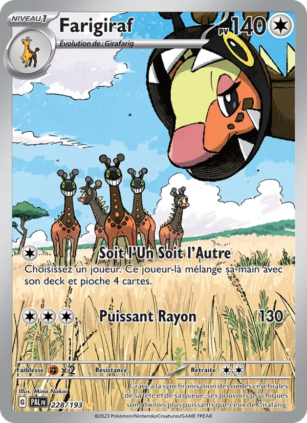Carte Pokémon Farigiraf de l'extension Évolutions à Paldea