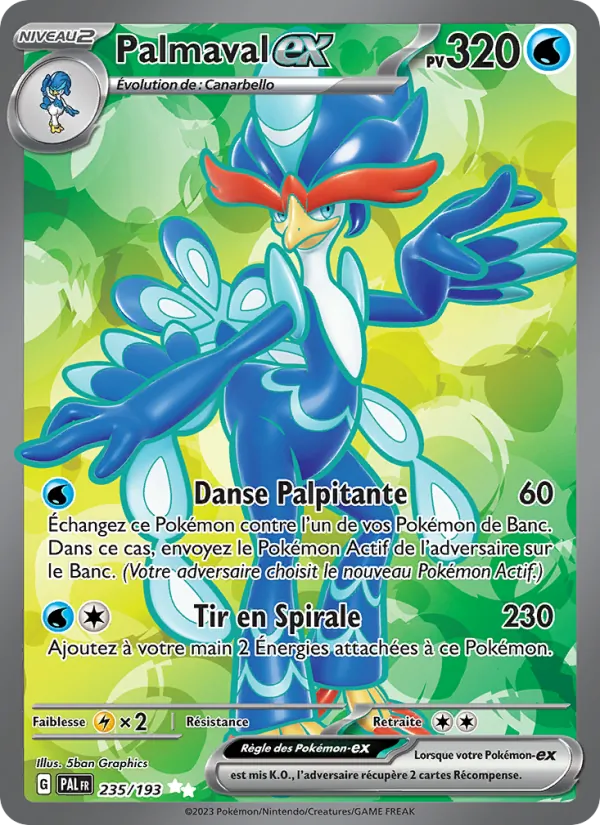 Carte Pokémon Palmaval-ex de l'extension Évolutions à Paldea
