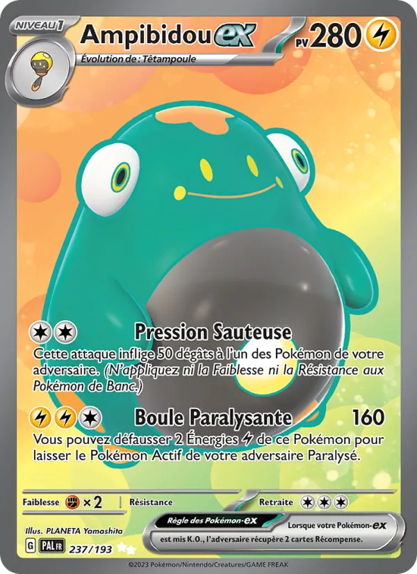 Carte Pokémon Ampibidou-ex de l'extension Évolutions à Paldea