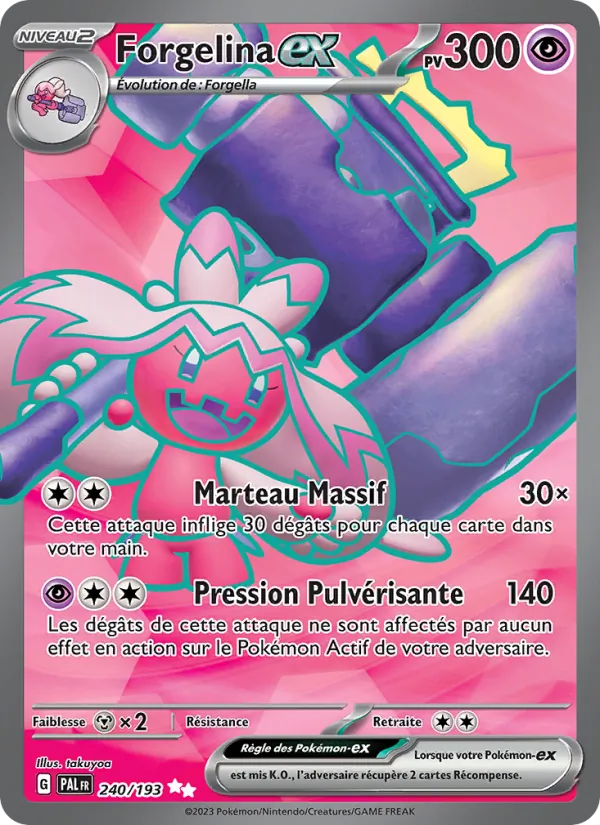 Carte Pokémon Forgelina-ex de l'extension Évolutions à Paldea