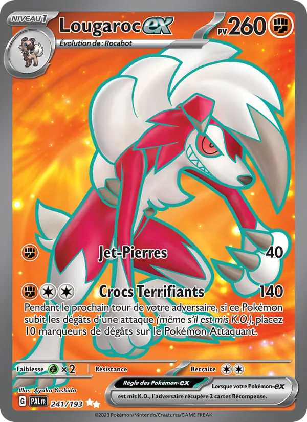 Carte Pokémon Lougaroc-ex de l'extension Évolutions à Paldea