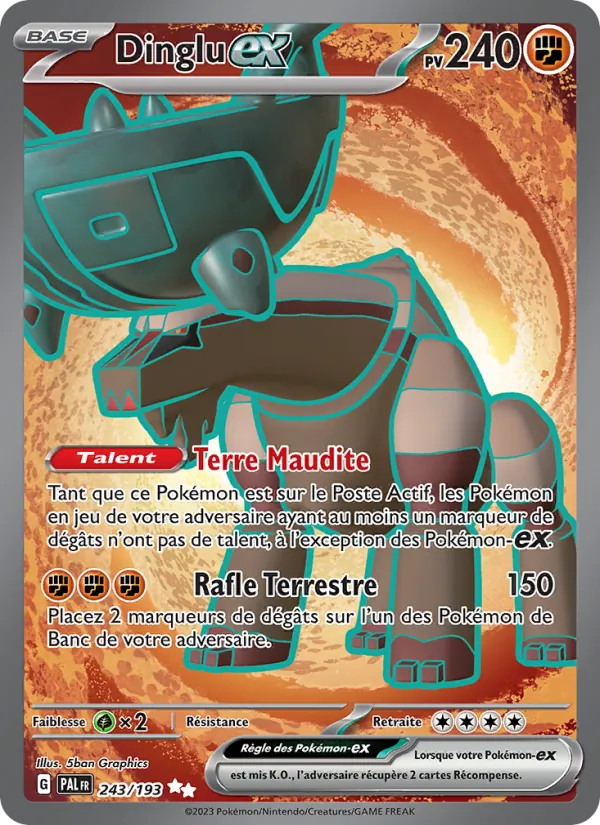 Carte Pokémon Dinglu-ex de l'extension Évolutions à Paldea