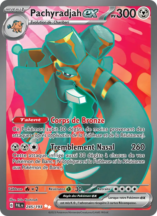 Carte Pokémon Pachyradjah-ex de l'extension Évolutions à Paldea