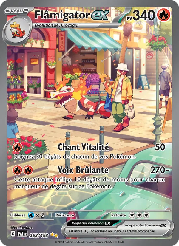 Carte Pokémon Flâmigator-ex de l'extension Évolutions à Paldea