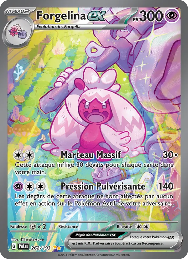 Carte Pokémon Forgelina-ex de l'extension Évolutions à Paldea