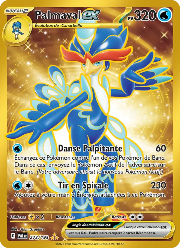 Carte Pokémon Palmaval-ex de l'extension Évolutions à Paldea