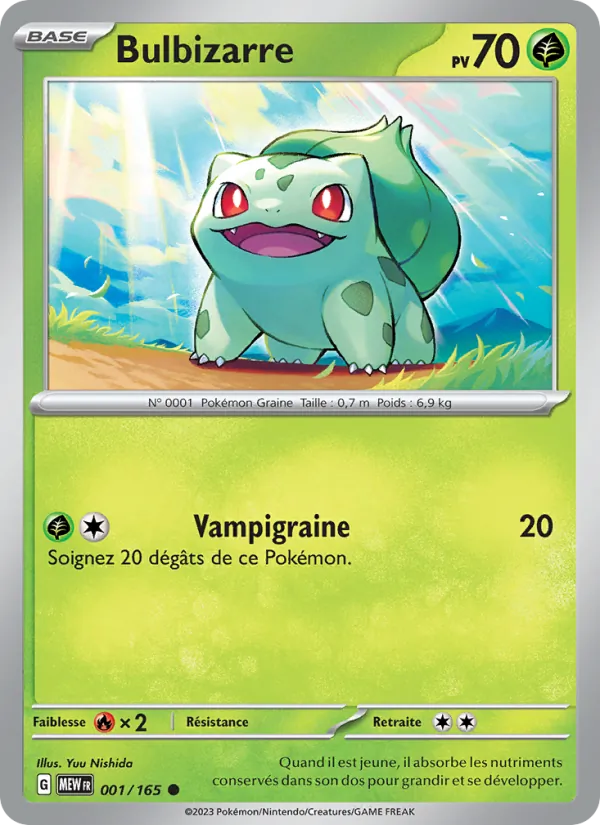 Carte Pokémon Bulbizarre de l'extension 151
