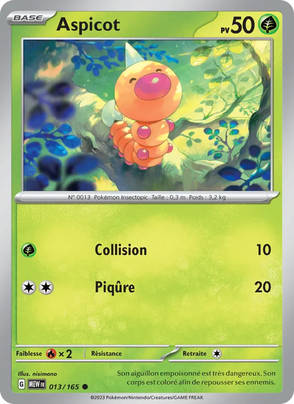 Carte Pokémon Aspicot de l'extension 151
