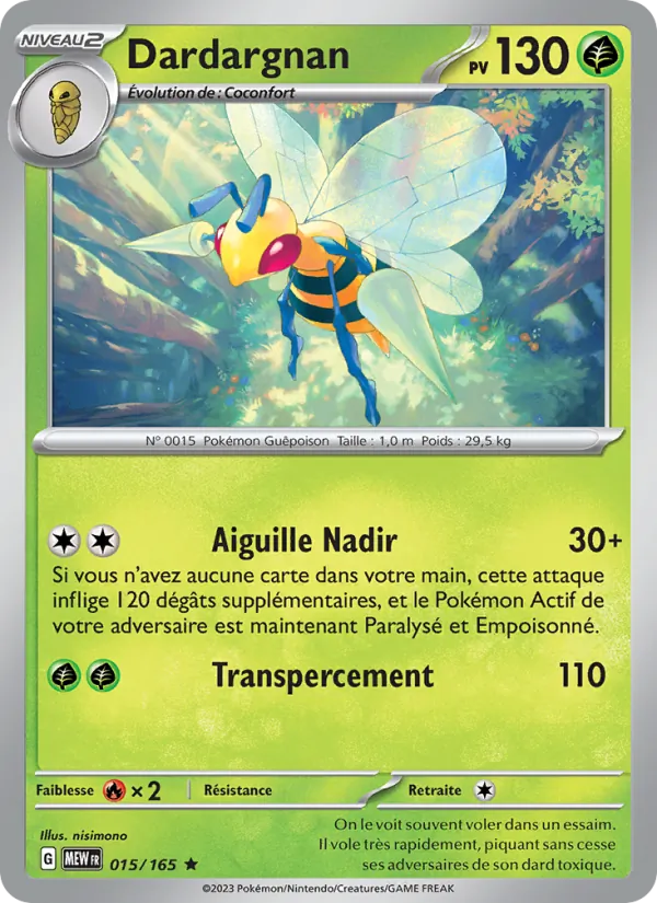 Carte Pokémon Dardargnan de l'extension 151
