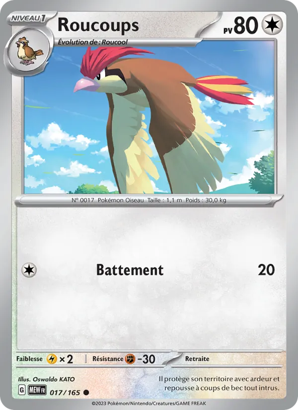 Carte Pokémon Roucoups de l'extension 151